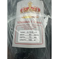 Сетеполотно Titanium Corona рибальська лялька 0,15 мм 6 жил кручена волосінь сіра осередок 80
