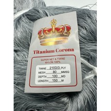 Сетеполотно Titanium Corona рибальська лялька 93*3 нейлон осередок 80 сіре