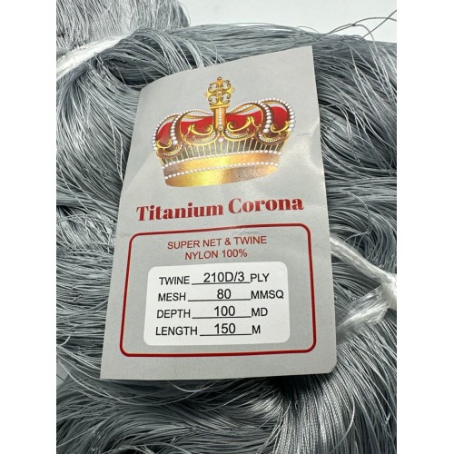 Сетеполотно Titanium Corona рибальська лялька 93*3 нейлон осередок 80 сіре