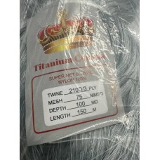 Сетеполотно Titanium Corona рибальська лялька 93*3 нейлон осередок 75 сіре