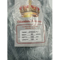 Сетеполотно Titanium Corona рибальська лялька 93*3 нейлон осередок 60 сіре