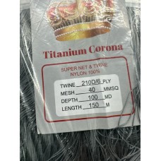 Сетеполотно Titanium Corona рибальська лялька 6 жив нейлон осередок 40 сіре